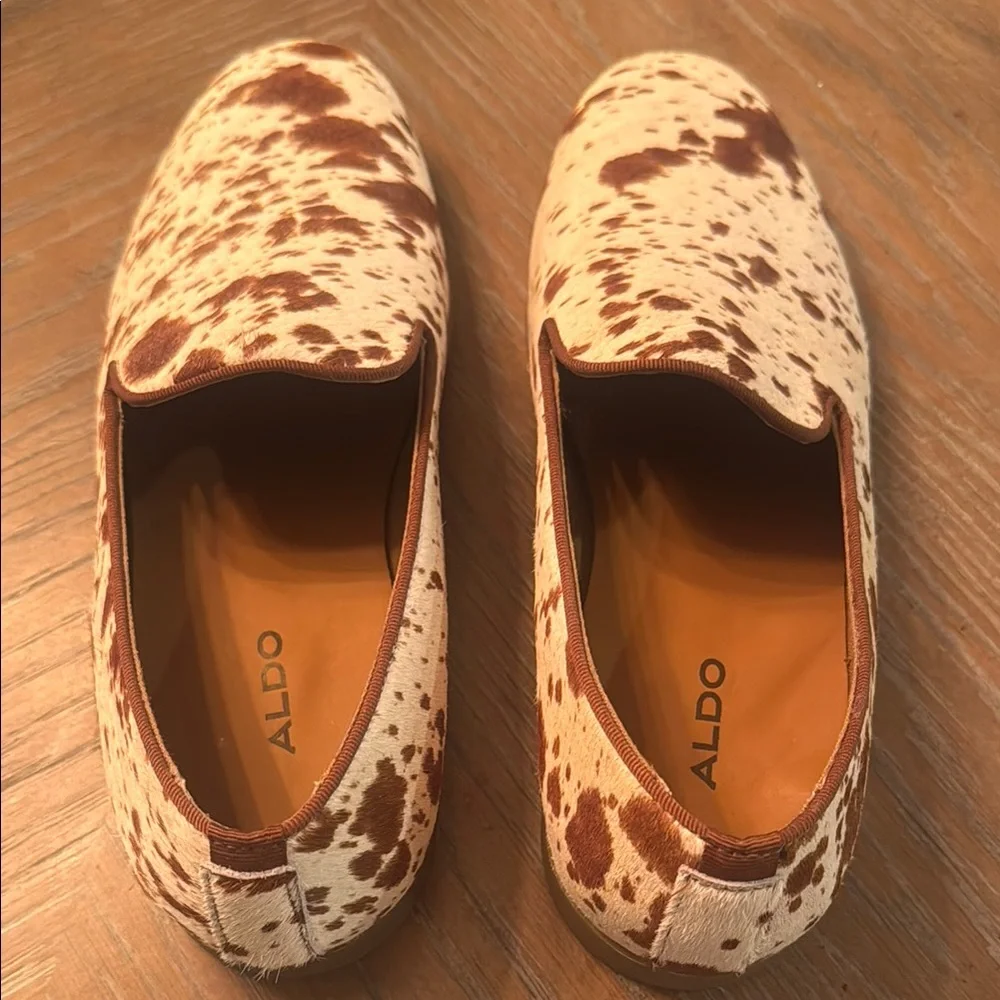 Aldo Cow Print Loafers - Picture 6 of 7